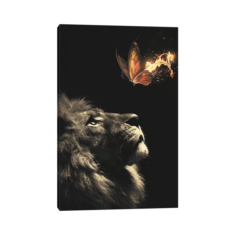 Lion Butterfly by Zenja Gammer - Wrapped Canvas Print, 66.04 cm H x 45.72 cm W x 1.91 cm D