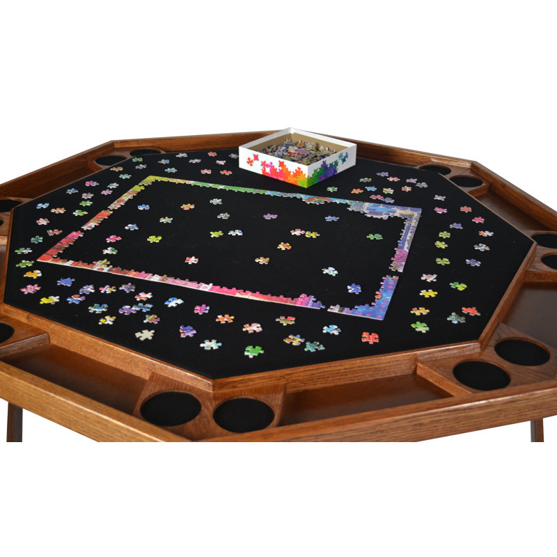Table de poker 52 po 52 pieds, Chêne Ranch, Feutre vert foncé