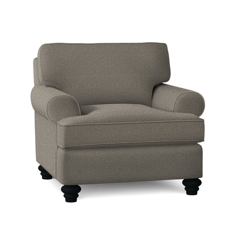 Lowell Upholstered Accent Chair, Gray Sugar Performance; 0863-84, Black Finish