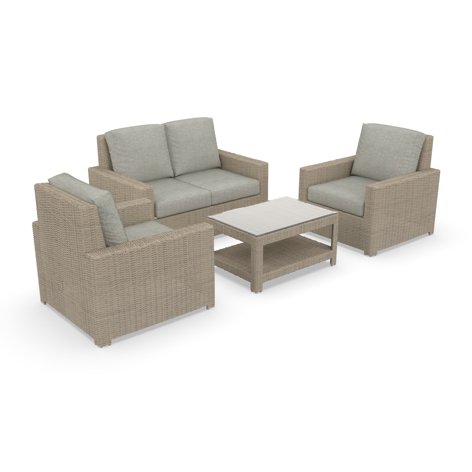 Henri 4-Person Sunbrella® Patio Seating Group, Canvas Granite