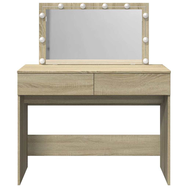 Dressing Table With LED 100X40x130 Cm, Sonoma Oak