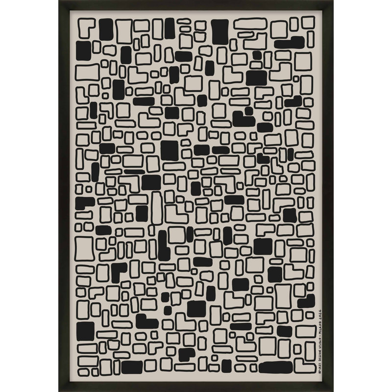 «Fragmented Space I» par Romina Gadler - Art mural encadré, Papier avec cadre noir, H 20 po x l 14 po