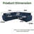 100 Inch Modular L-Shaped Chenille Sectional Sofa Bed-1689603348
