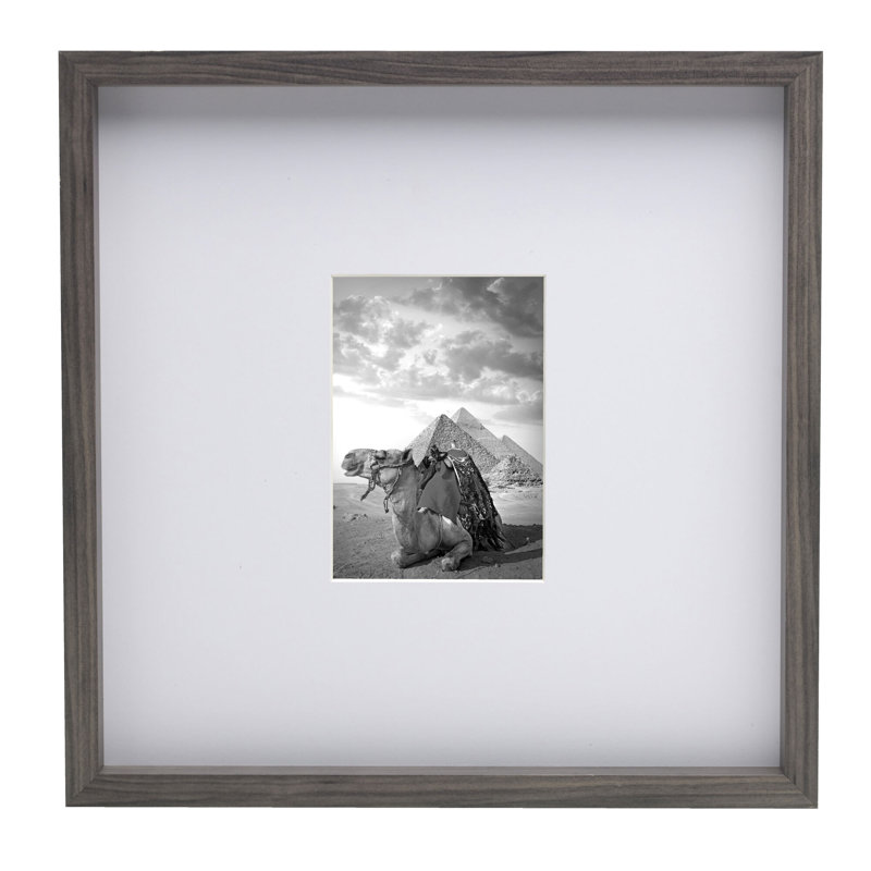 Bold Gallery 5X7-Inch Matted Picture Frame, 16X16-Matted 5X7, Black, Gray