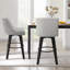 Tabourets de bar modernes pivotants à 360 °, tabourets de comptoir rembourrés avec dossier, chaises d'îlot de cuisine pour la salle à manger, le bar et le comptoir (ensemble de 4)-1991224962-1991224973