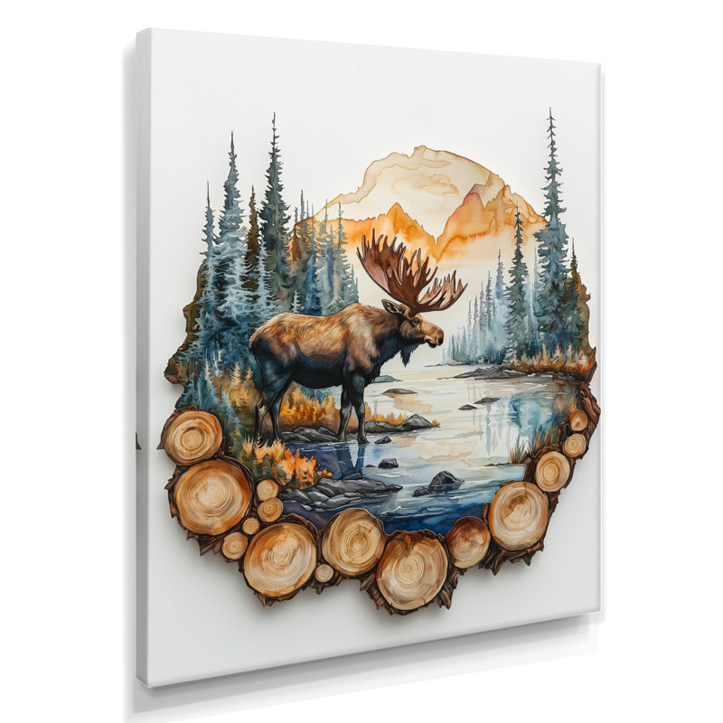 Gislain - animaux, art mural, salon, H 20 po x l 12 po, Toile tendue, Ne s’applique pas