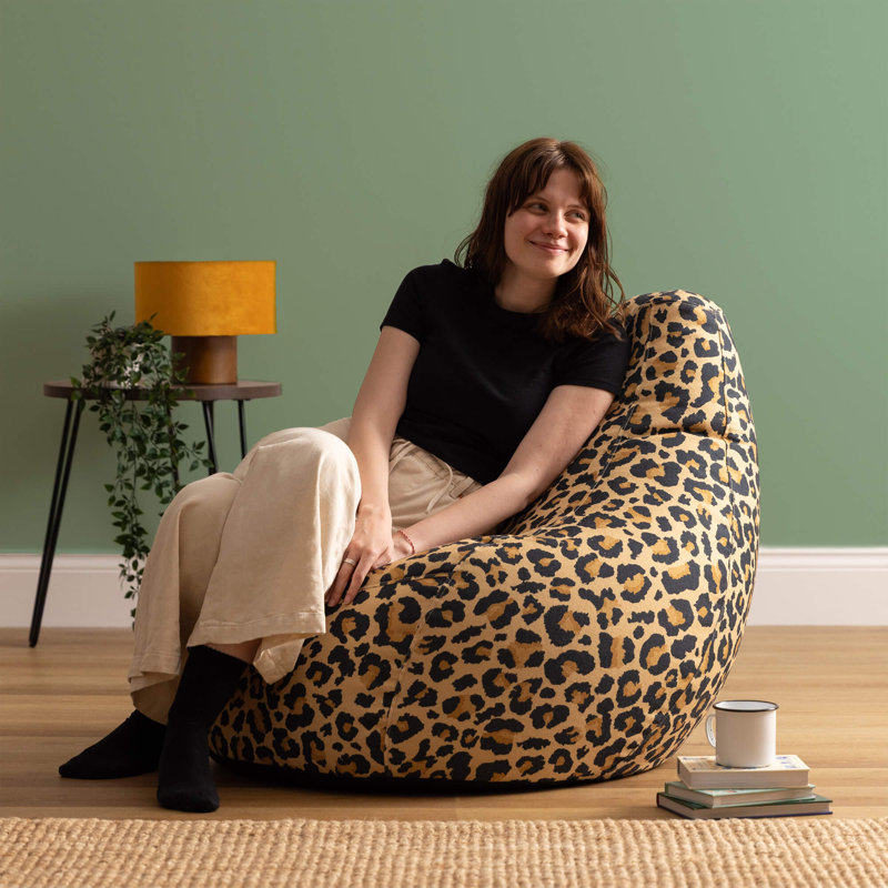 Dalton Leopard Print Woven Recliner Bean Bag