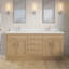 Meuble-lavabo à double cuve en bois massif l 72 po x P 22 po Capri III-1318754132-1318754130