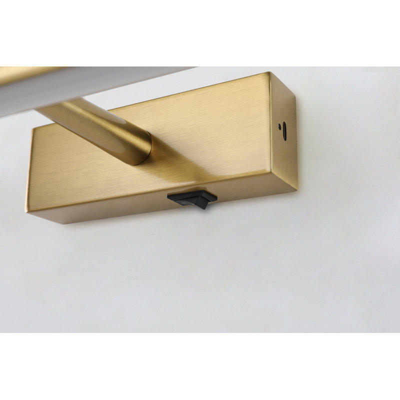 Brass 15 in. LED Picture Light with Remote Control Dimmable Multiple Color Temperatures Rotatable and Timer