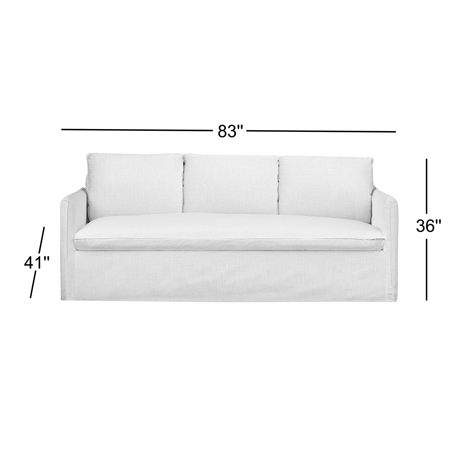 Bellatrix 83'' Slipcovered Sofa, Conversation Ivory Basketweave