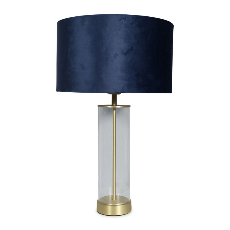 Simonetta Glass Table Lamp, Gold, Yes, Navy