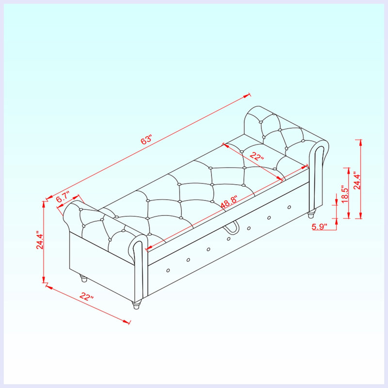 Xamiera Polyester Upholstered Storage Bench, Cream White