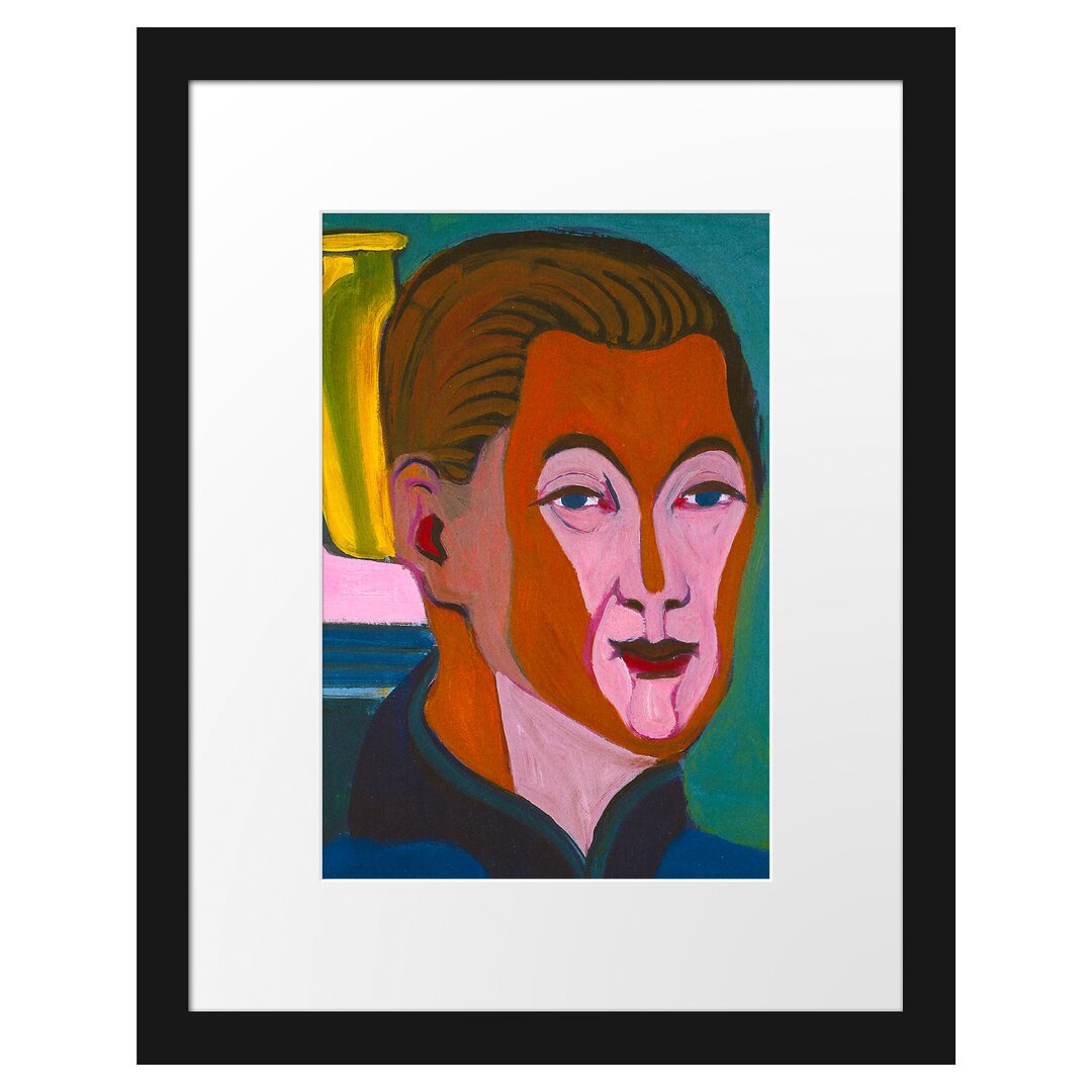 Gerahmter Kunstdruck Head of the Painter Self-Portrait von Ernst Ludwig Kirchner