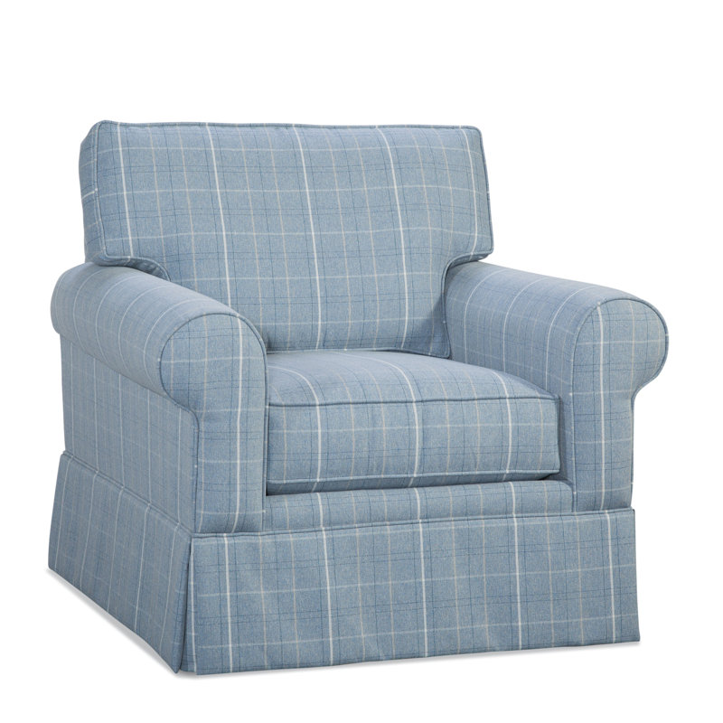Benton 40 inches Armchair, Blue Chenille/Velvet Solid; 0809-63