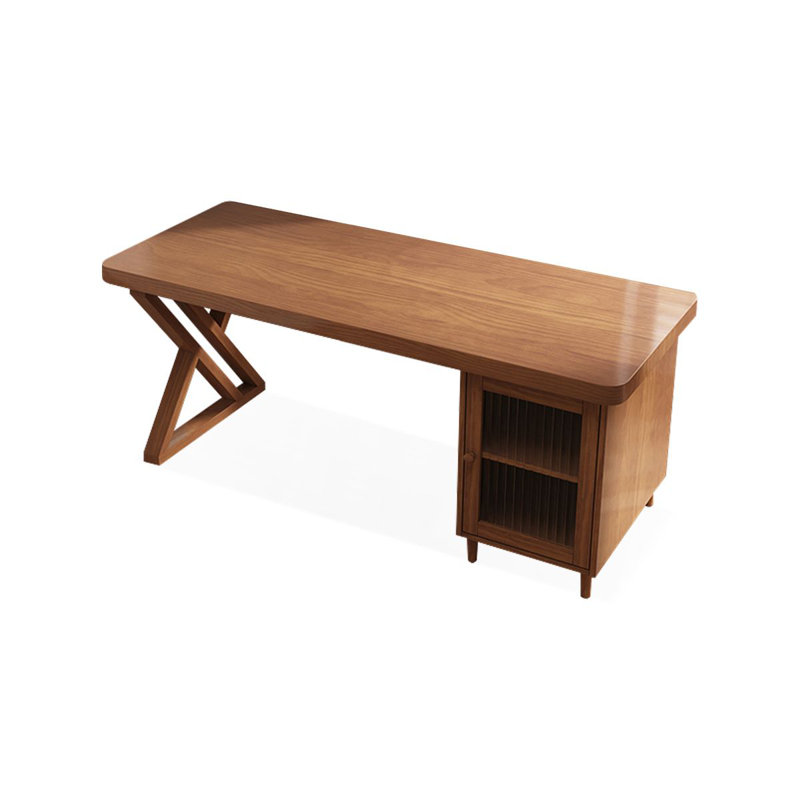 Walnut Rectangular Solid Wood desks, 29.53" H x 70.87" W x 23.62" D, Right Hand Return