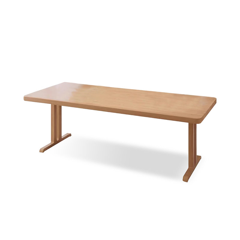 Brown Rectangular Solid Wood desk, 29.53" H x 86.61" W x 35.43" D