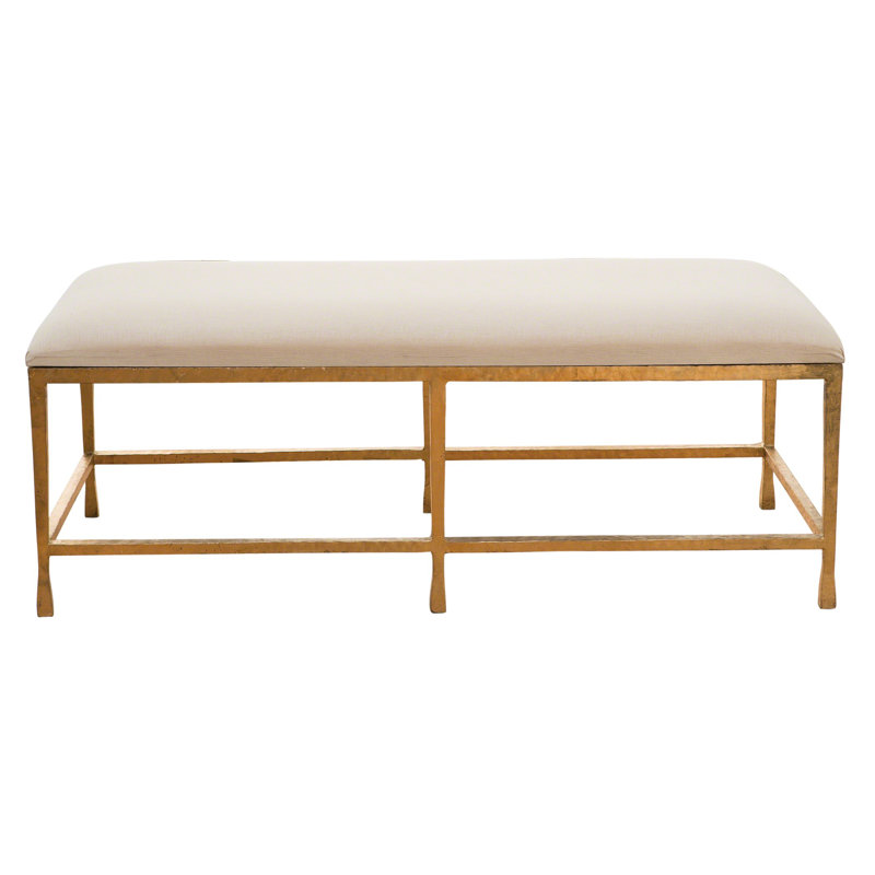 Quad Pod Bench w/Muslin Cushion, Gold Leaf