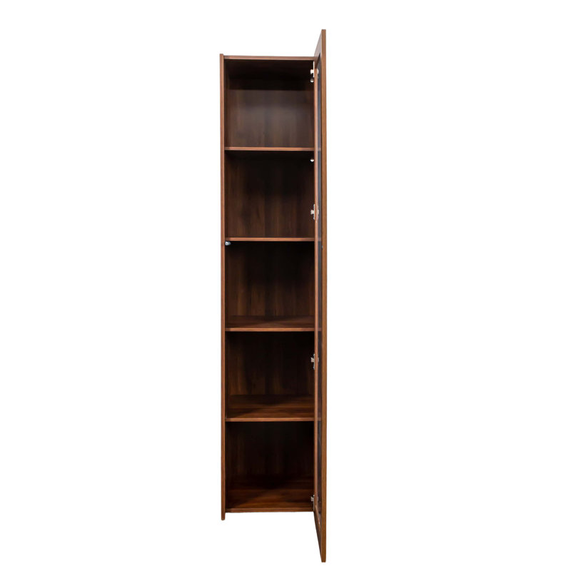 Bibliothèque Orca à 5 tablettes avec portes en acrylique et lumières DEL