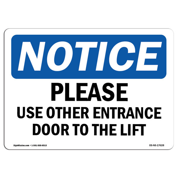 SignMission Please Use Other Entrance Door to the Left Sign | Wayfair