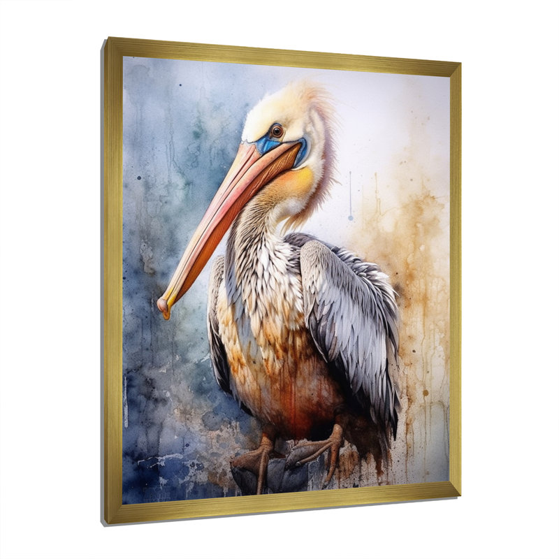 Majestic Pelican I - Imprimé, Cadre doré à une seule photo, H 20 po x l 12 po x P 1 po