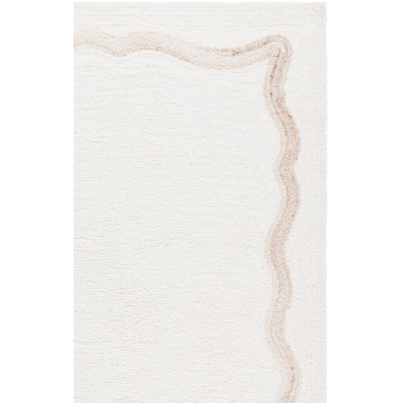 Tapis de couleur unie en coton touffeté à la main Casablanca, Rectangulaire 8 pi x 10 pi