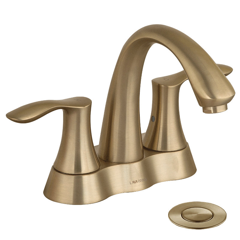 2-handle Bathroom Faucet with Drain Assembly, Champagne Bronze