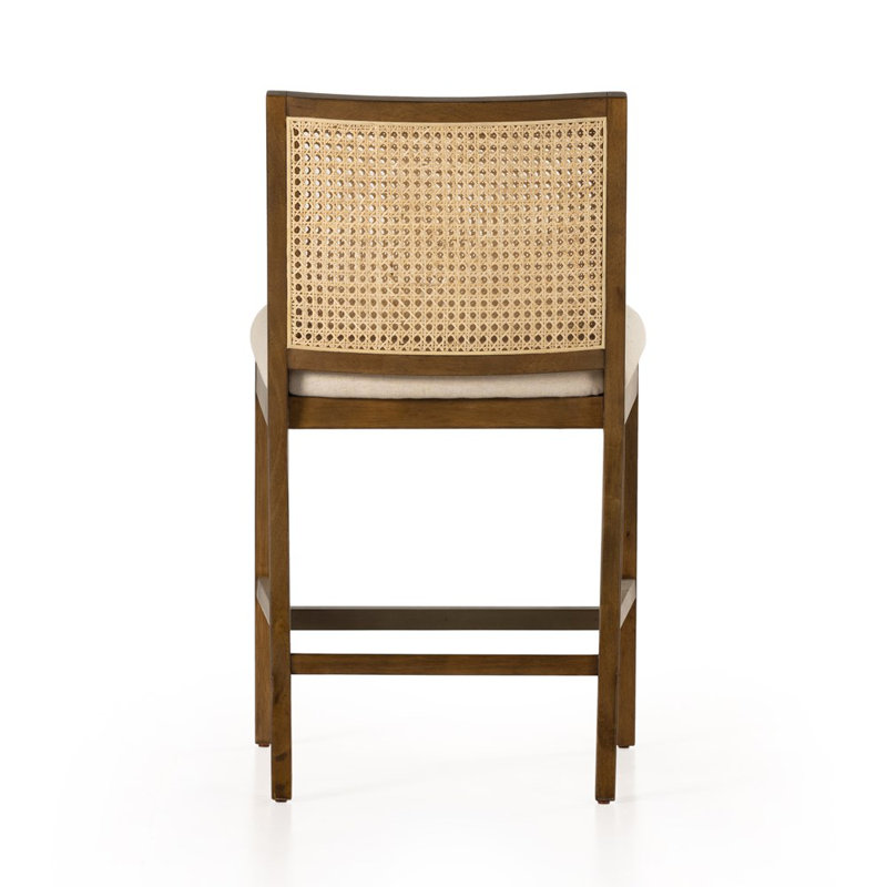 Antonia Cane Armless Counter & Bar Stool, Counter Stool (27" Seat Height), Brown/Natural/Taupe