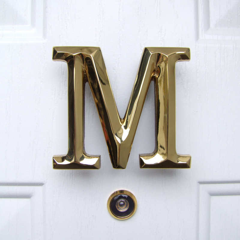Heurtoir de porte lettre monogramme, Laiton, M