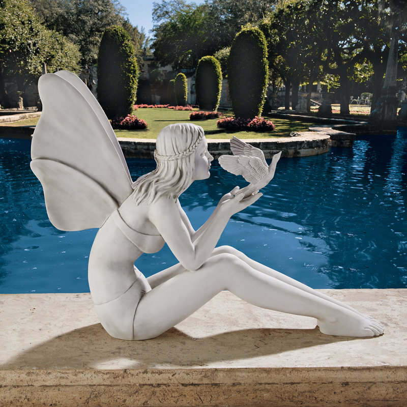 Statue de jardin cecina à oiseau
