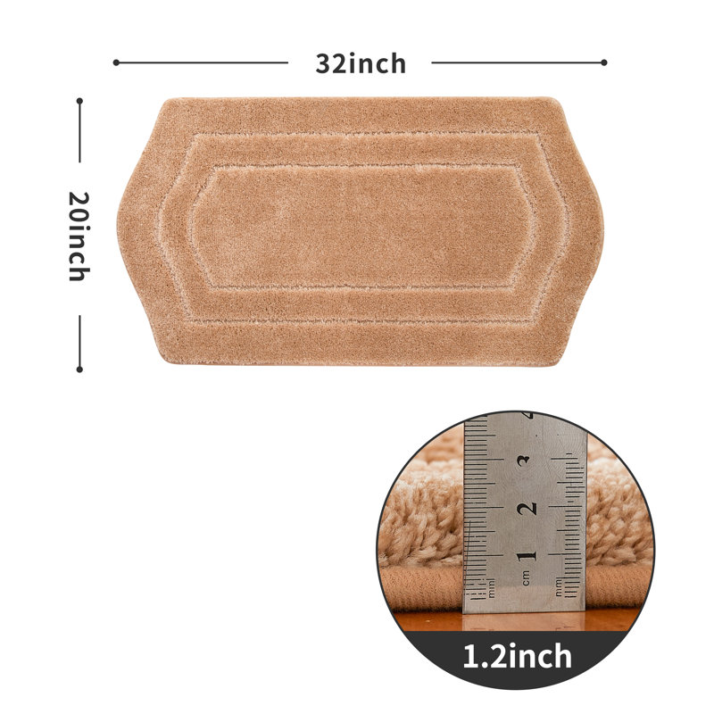 Non-Slip Bath Rug, Beige, 50.8cm W x 81.3cm L