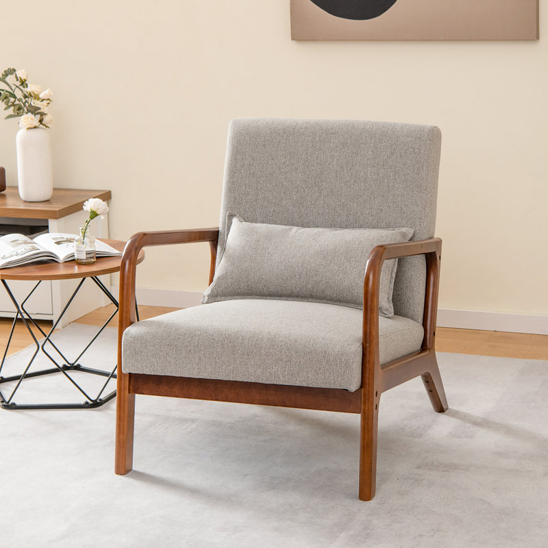 Bertraud Upholstered Armchair, Gray Polyester
