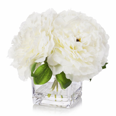Silk Peony Arrangement in Vase