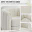 Fauteuil d'appoint pivotant de 37 po de largeur, fauteuil demi-tonneau pivotant Boucle, blanc-1870488473