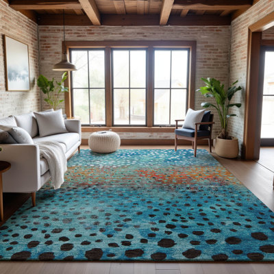 Premium Machine Washable Christina AMF1074 Circles Rug