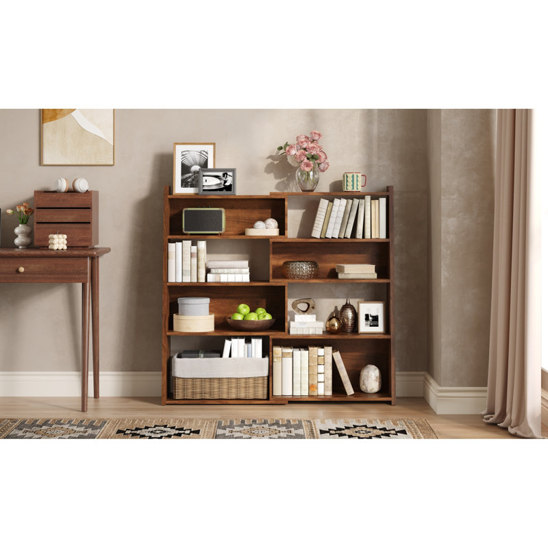 Bibliothèques extensibles avec rangement, tablette moderne en bois aggloméré pour petite maison