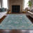 Machine Washable Indoor/Outdoor Xhevrie Teal Rug-112131972