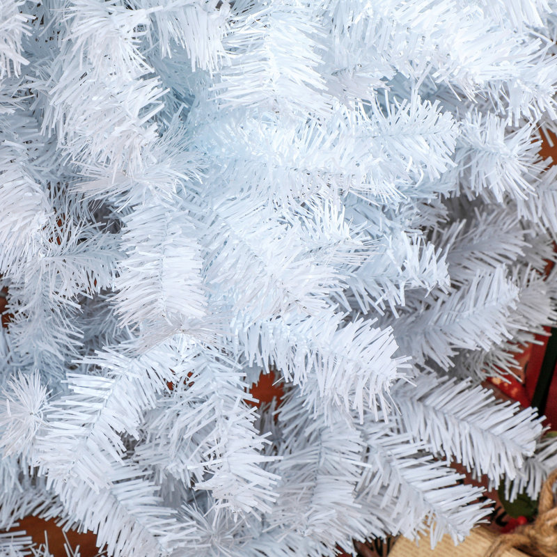 Arbre de Noël artificiel 6 pi, mince avec 618 pointes, motif flamme blanche 6 pi, plastique