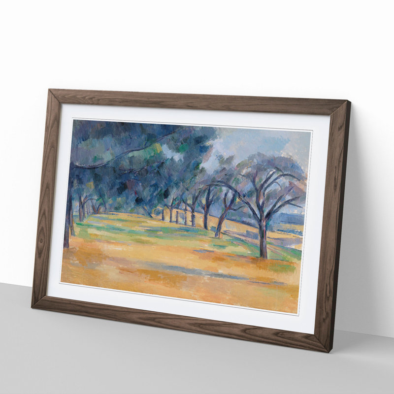 The Allee at Marines by Paul Cezanne - Picture Frame Painting, 27cm H x 36cm W x 2cm D, Walnut