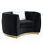 Fauteuil demi-tonneau en velours l 48 po Tejster