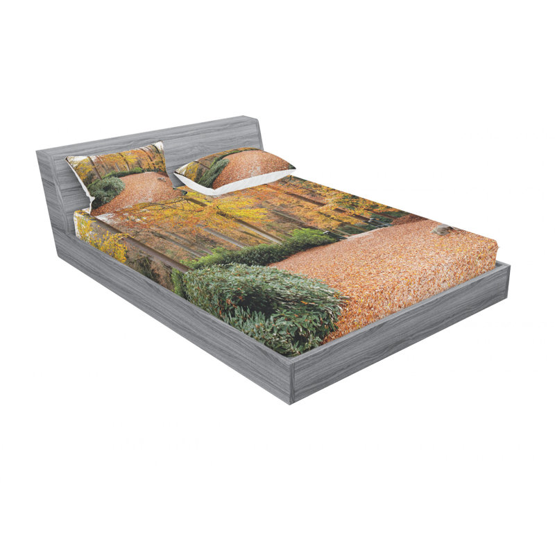 Ensemble de draps Autumn Forest, Ensemble de drap pour grand lit avec drap-housse