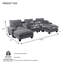 Canapé modulaire avec conception de voilier, ports USB et rangement-1265150423