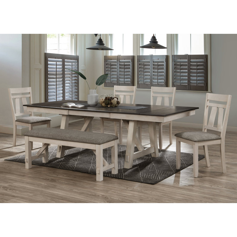 Chalk Gray Finish Upholstered Bedroom And Dining Bench, Transitional Style, Solid Wood, Square Legs, 76Mm Thick Cushion Bench In Style With Upholstery, For