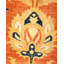 Tapis unique noué à la main orange / bleu marine / sable Keller 8 pi 1 po x 10 pi Keller