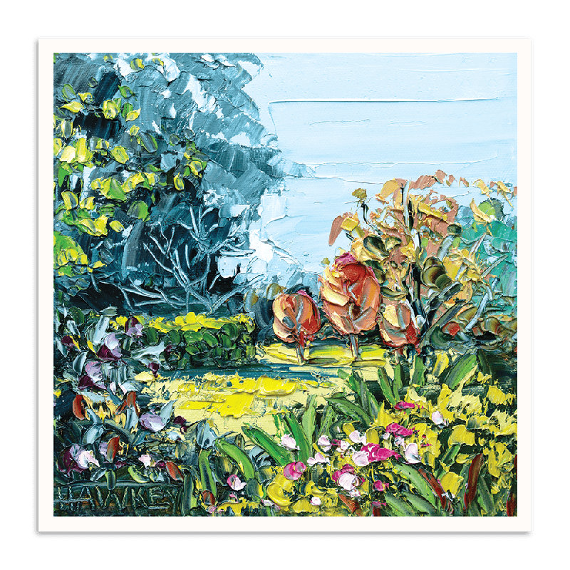 Country Garden by Angela Hawkey - Painting, Paper, 102cm H x 102cm W