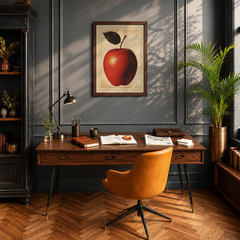 Apple Study Botanical - Print, Walnut, A4 - 29.7 x 21.0 cm