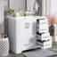 Meuble-lavabo traditionnel 36 po avec lavabo en céramique, armoire de salle de bain blanche avec deux portes à fermeture douce et quatre tiroirs-1408397942