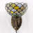 Tiffany Wall Sconce Lamp Plug in or Hardwire Wall Light with 8 Inch Brown Fish Scales Stained Glass Lampshade 8X10.5X11 Inch, Base Finished Antique Bronze, 6ft Cord with On/Off Switch
