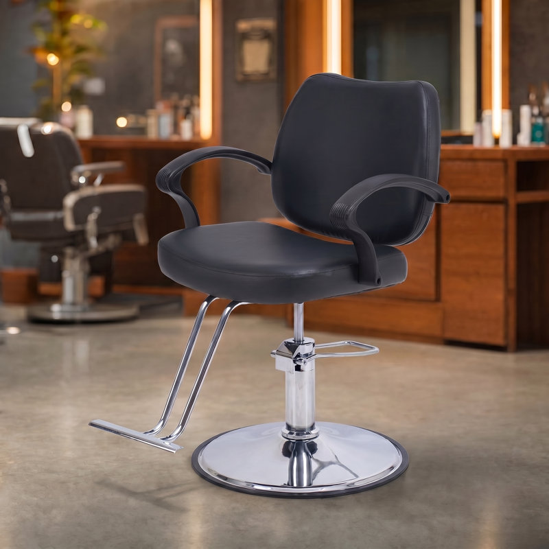 Fauteuil de coiffeur pour coiffeur, fauteuil de coiffeur, fauteuil de coiffeur hydraulique professionnel, fauteuil pivotant à 360 degrés noir