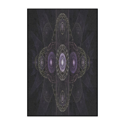 Tapis mauve/noir tissé à la machine