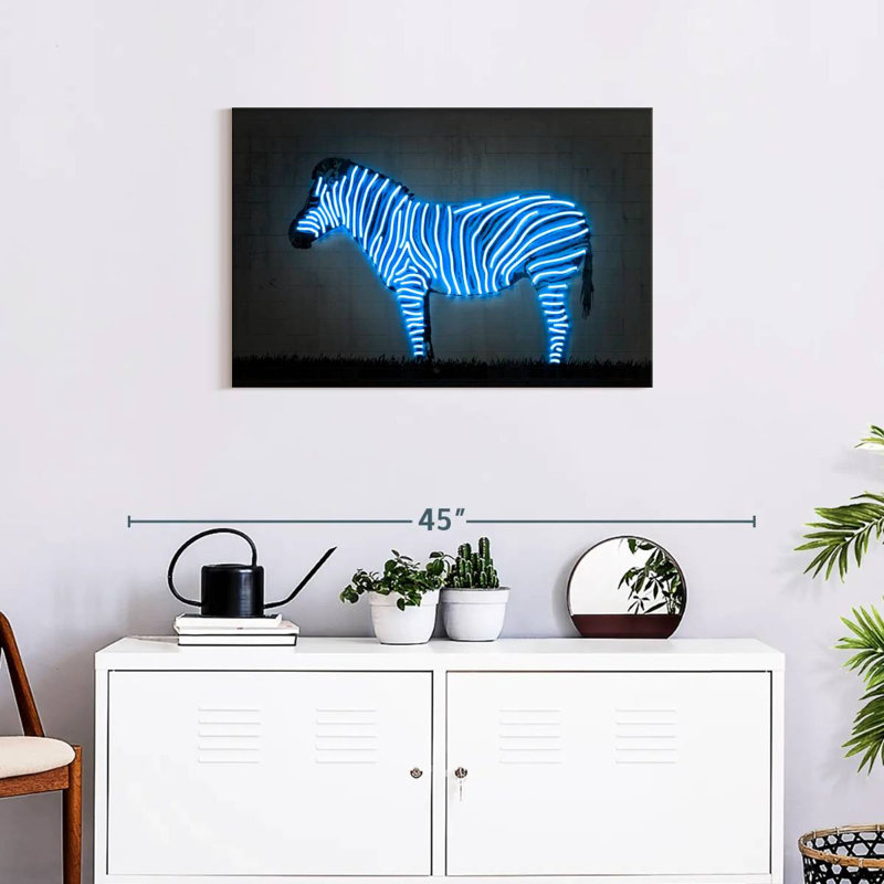 Brampt Glowing Zebra, 20" H x 30" W